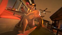 3d bent_over bent_over_table big_ass big_nipples buff filthysg futanari heavy_balls hyper_penis hyper_scat massive_penis muscular_female musk overwatch overwatch_2 pink_hair puffy_anus route_66_(map) scat sfm shitting source_filmmaker steaming_body sweaty sweaty_body zarya
