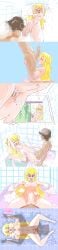 1boy 1girls artist_self-insert balls balls_deep balls_licking bathing bathroom blonde_hair blue_eyes blush breasts closed_eyes cum cum_in_pussy cum_inside duo earrings eyelashes female fringe from_behind hair_down human human_on_human human_only indoors licking licking_balls light-skinned_female light_skin lipstick long_hair male male/female mammal mario_(series) mature mature_female mature_male minus8 minus8_(character) mirror nintendo nipples nude nude_female nude_male oral pale-skinned_female pale_skin partially_submerged penetration penis petite pink_lipstick princess princess_peach pussy reflection royalty seductive_look seductive_mouth self_insert sex shower slim straight tan-skinned_male tan_skin testicles thighs tile_wall tiles vaginal_penetration water wet wet_hair