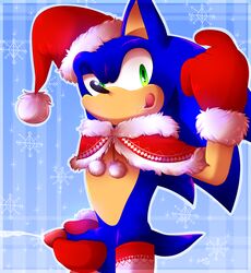 anthro bodily_fluids christmas clothing cum eulipotyphlan furry genital_fluids hat headgear headwear hedgehog hi_res holidays humanoid_penis jayaero looking_at_viewer male male_only mammal masturbation penile penile_masturbation penis santa_hat solo sonic_(series) sonic_the_hedgehog