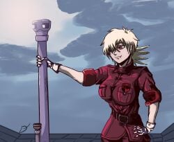 big_gun blonde_hair breasts gun hellsing hellsing_ultimate red_eyes seras_victoria