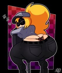 1girls ass ass_crack ass_focus blonde_female blonde_hair butt_crack chair chubby five_nights_at_freddy's five_nights_at_freddy's:_security_breach five_nights_at_frickbears freckles freckles_on_ass freckles_on_face light-skinned_female light_skin meryo_2 pants_down pizza_panties security_guard sleeping solo vanessa_(fnaf) watermark whale_tail