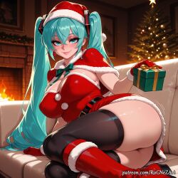 hatsune miku from christmas by rognezart