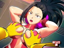 1girls biyo black_hair breast_grab clothed clothing female imminent_rape light-skinned_female light_skin minoru_mineta molestation molesting momo_yaoyorozu my_hero_academia non-consensual nonconsensual shorter_male/taller_female sticky_restraint unwanted_groping unwilling_female unwilling_prey
