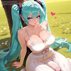 hatsune miku from vocaloid by lewdiboo