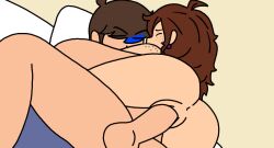 1boy 1girls bed brown_hair closed_eyes colored couple cowgirl_position freckles_on_face galaxy-sarah hair_covering_eyes latina latina_female latino love_making oc penis_in_pussy rpr_(character) rpr_(character)_(male) rprsonic sarah_(galaxy-sarah) self_insert sex vaginal_penetration