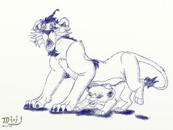 2008 cub disney feral feral_penetrated incest monochrome nuka rough_sketch sketch tagme the_lion_king the_lion_king_ii:_simba's_pride vitani