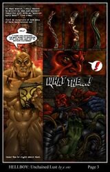 chains comic dark_horse dungeon flaccid hellboy hellboy_(series) male male_only nude penis red_skin soto text yaoi