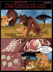 2008 comic disney feline female feral feral_on_feral fur furry furry_only kiara kovu lion lonewolf male mammal straight the_lion_king the_lion_king_ii:_simba's_pride