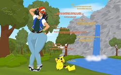 ash_ketchum ass ass_expansion balls beedrill big_butt bubble_butt bulge femboy huge_butt nintendo penis pikachu pokémon_(species) pokemon post_transformation runningtoaster tagme thick trap