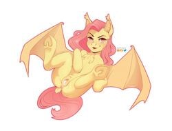 2019 anus ass bodily_fluids buffreyra cum digital_media_(artwork) equid equine female fluttershy_(mlp) friendship_is_magic furry genital_fluids hair looking_at_viewer mammal my_little_pony nude open_mouth pussy solo straight_hair wings