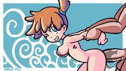 animated blue_eyes human human_only kasumi_(pokemon) nintendo nude pokemon red_hair sex stomach_bulge vanilla-pete