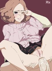 1boy 1girls anal anal_penetration anal_sex anus atlus bare_legs big_breasts big_penis blush blushing bottomless brown_hair clothed_sex clothing curly_hair erect_nipples erection female floofy_hair fluffy_hair happy haru_okumura legs_apart legs_spread legs_up looking_at_viewer male megami_tensei one_eye_closed penetration penis persona persona_5 pussy r3dfive ren_amamiya sega sex short_hair skirt skirt_lift smile spread_legs straight tear tearing_up tears v veiny_penis wavy_hair wet wet_pussy wink