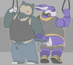 2boys 4_toes anal_fingering anthro anthrofied back big_the_cat blue_fur blush boner bulge closed_eyes clothed clothing crossover duo erection feet fingering furry gay gearfangred grey_background grope headphones licking_lips male male_only nintendo overweight overweight_male pants pokémon_(species) pokemon pokemon_rgby precum public public_transportation purple_fur shirt shoes sketch snorlax sonic_(series) standing subway tank_top teeth tongue tongue_out video_games white_fur wince yaoi