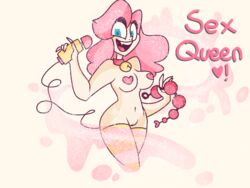 blue_eyes lube lubricant lubrication pink_hair pink_nipples sex_toy sex_toys sweat sweaty sweet sweets yellow_background