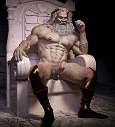 1boy 1male 3d balls beard big_muscles cgi deity erection greek_mythology human humanoid male male_only mature mature_male muscles muscular muscular_male naked naked_footwear naked_male nipples nude nude_male pecs penis rapist rapist_real silver_hair solo vein veins veiny_muscles veiny_penis white_male yolco zeus