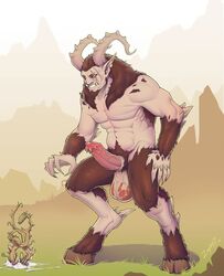 abs big_balls big_penis boner brown_fur cropped cum edit erection galbuscho hooves horns huge_balls huge_cock male_only muscular_male penis pubic_hair rokar_(galbuscho) satyr scar solo solo_male spiked_penis standing testicles tusks yellow_eyes zepht7