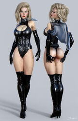 1girls 3d alternate_costume ass back_view big_breasts black_cape black_capelet black_heels black_high_heels black_leotard black_thighhighs blonde_hair blue_eyes boots breasts bubble_butt busty cape capelet cleavage cleavage_cutout curvaceous curvy dark_power_girl dat_ass dc dc_comics earth-2 earth2 earth_2 erect_nipples erect_nipples_under_clothes eyeshadow female female_only front_view heels high_heel_boots high_heels huge_breasts jsa justice_society justice_society_of_america karen_starr kryptonian large_breasts leather_boots leotard lipstick looking_back makeup mascara nipple_bulge nipples pinup power_girl red_lips red_lipstick short_hair signature solo standing superheroine thick_thighs thigh_boots thigh_high_boots thighhigh_boots thighhighs thighs tiangtam voluptuous