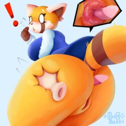1:1 2d absurd_res aggressive_retsuko ailurid anal anthro ass bent_over big_ass big_butt clothed clothing deep_rimming disembodied_hand disembodied_tongue female hi_res inb4rule34 low-angle_view mammal office_lady oral partially_clothed pussy rear_view red_panda retsuko rimming sanrio sex simple_background smooth_fur tongue worm's-eye_view