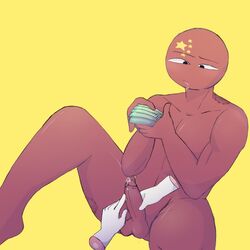 bite_mark china_(countryhumans) counting_money countryhumans getting_paid hentai male male_only porn precum red_body red_skin simple_background tagme touching touching_penis yellow_background