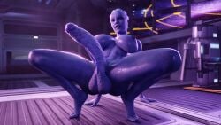 1futa 3d asari asari_futanari big_breasts big_penis blue_skin dickgirl erection futa_only futanari lecherix liara_t'soni mass_effect showing_off solo squatting