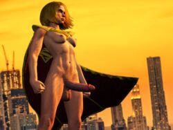 1futa 3d abs blonde_hair breasts dc dc_comics erection full-package_futanari futa_only futanari injustice_2 intersex jenbitch kara_danvers kara_zor-el looking_away muscular penis solo supergirl supergirl_(injustice) superman_(series)