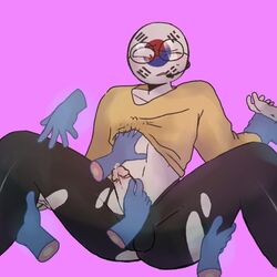 countryhumans disembodied_hand penis south_korea south_korea_(countryhumans) torn_clothes