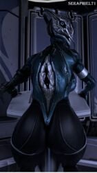 ass banshee_(warframe) big_ass from_behind malien seraphiel71 warframe