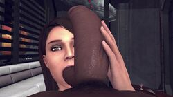 3d animated ashley_williams ball_sucking ball_worship dark-skinned_male dark_skin interracial large_penis mass_effect ponkosfm sound source_filmmaker tagme video