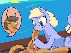 4:3 cammiliscious cervid digital_media_(artwork) duo equid equine fish furry mammal marine masturbation my_little_pony penis pixel_art seahorse syngnathid syngnathiform