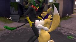 animated anthro avian big_breasts breasts closed_eyes digimon digimon_(species) evil_grin gryphon happy happy_sex hat holding_breast loop lowres nipples nude oral outercourse paizuri penis scarf sex source_filmmaker straight taomon tezcatl tezcatl-ayauhtli tezcatl_(character) tongue tongue_out warfaremachine