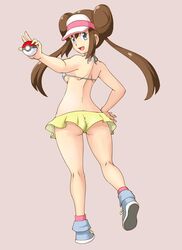 1girls alternate_outfit ass back big_breasts blue_eyes brown_hair eye_contact female female_only human long_hair looking_at_viewer nintendo nipples nipples_visible_through_clothing pokemon pokemon_bw2 pose rosa_(pokemon) solo source_request thick_thighs thigh_gap tof wide_hips