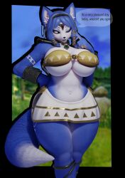 1girls 3d anthro big_breasts huge_breasts krystal krystal_(star_fox) large_breasts palmtreerothic star_fox thick_thighs