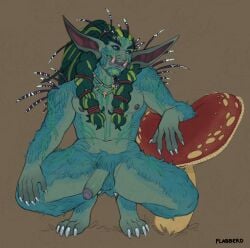 balls big_ears blizzard_entertainment body_hair braided_hair claws elf flabberd fungus fur genitals green_body green_fur hair hairy hairy_balls haranir humanoid male male_only mushroom paws penis quills_(anatomy) smile smiling_at_viewer solo tagme toe_claws tusks warcraft world_of_warcraft