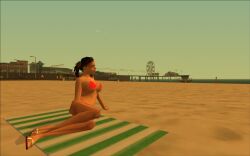 3d 3dcg bare_shoulders cleavage collarbone edited_screencap female female_focus female_only ferris_wheel filtered game_mod game_screenshot grand_theft_auto grand_theft_auto:_san_andreas huge_breasts j.c_denton_(makc) mature_female navel npc red_bikini rockstar_games source_request summer sunglasses_on_head tagme unbothered unnamed_character