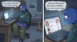 ai_generated alone cargo_pants chastity_cage gooning new_zealand_(countryhumans) pathetic_male watching_porn