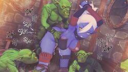 1girls 3boys 3d blue_body blue_skin breeding_slave captured captured_female captured_heroine dark_elf defeated defeated_female defeated_heroine elf elf_female fanart female female_penetrated from_behind goblin goblin_male goblin_nest goblin_on_elf goblin_rape interspecies interspecies_rape interspecies_sex koikatsu male male_penetrating multiple_males nyx_(badcolor) rape raped_by_monster raped_female sex sex_slave size_difference slave slave_girl witchanon