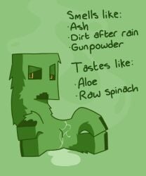 4_legs ambiguous_gender animal_genitalia bedroom_eyes bodily_fluids cloaca cloaca_juice creeper_(minecraft) description ejaculation elemental_creature feral flora_fauna genital_fluids genitals hi_res hooves mcgriddy microsoft minecraft mojang narrowed_eyes plant presenting presenting_cloaca seductive smoke solo text vaginal_fluids vaginal_squirting xbox_game_studios