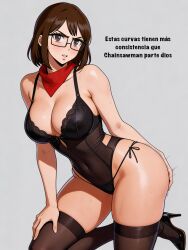1girls absurd_res ai_generated beelceteam brown_hair bubble_butt caderas_para_procrear clothed covering_breasts curvaceous_figure curves curvy_figure darkrai_minita darkraimola darkraiteam dominant_female female female_only glasses guibelverse heels hi_res high_resolution hips_grab hourglass_figured_female huge_butt leotard looking_at_viewer rule_63 sexy_clothing simple_background smile smiling_at_viewer suggestive_look suggestive_pose tagme text thick_ass thick_hips thick_legs thick_thighs translation_request twitch voluptuous_female wide_hips youtube youtube_hispanic