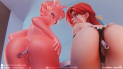 2girls ahe_gao ahegao ahegao_face anal anal_object_insertion anal_orgasm anal_plug anal_toy ass ass_focus dark_willow dota dota_2 dotartnsfw double_ass_focus fairy female female_only korra_amari light-skinned_female light_skin lubricant masiqqe mireska_sunbreeze_the_dark_willow panties panties_aside pink-skinned_female pink_hair pink_skin red-haired_female red_hair slime toy wet wet_pussy windranger xameva1137 yuri