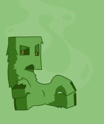 4_legs ambiguous_gender animal_genitalia bedroom_eyes cloaca creeper_(minecraft) elemental_creature flora_fauna genitals hi_res hooves mcgriddy microsoft minecraft mojang narrowed_eyes plant presenting presenting_cloaca seductive smoke solo xbox_game_studios