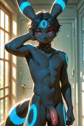 1boy ai_generated anthro_male black_fur black_hair canid cid_(scorpianpp) dog_boy generation_2_pokemon male original_character pokemon pokemon_(species) red_eyes scorpianpp self_upload short_hair stable_diffusion umbreon