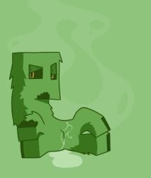 4_legs ambiguous_gender animal_genitalia bedroom_eyes bodily_fluids cloaca cloaca_juice creeper_(minecraft) elemental_creature feral flora_fauna genital_fluids genitals hi_res hooves mcgriddy microsoft minecraft mojang narrowed_eyes plant presenting presenting_cloaca seductive smoke solo xbox_game_studios