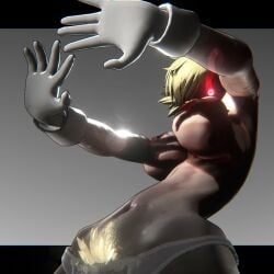 3d areolae blonde_female blonde_hair bush ceno0 gloves glowing_eyes hands_casting_shadow hellsing hi_res highres large_breasts loop nipples pale_skin panties pubic_hair red_eyes seras_victoria tagme video