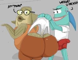 2020s 2025s absurd_res absurd_resolution absurdres animehikaridesu ass bass_(fish) big_ass big_ass_(male) big_butt bottomwear bubble_ass bubble_bass bubble_butt butt dirty_underwear dumptruck_ass dumptruck_butt erection erection_under_clothes erection_under_clothing fins fish glasses high_resolution highres huge_ass huge_butt hyper hyper_ass hyper_butt looking_at_another looking_back male_only moan moaning nickelodeon orange_clothing plump plump_ass plump_butt plump_thighs spongebob_squarepants tagme tank_top teasing thick thick_butt thick_thighs wedgie wedgie_fetish wide_ass wide_hips wide_thighs