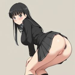 ai_generated amagami ass ayatsuji_tsukasa big_ass big_breasts black_anus breasts dark_anus dat_ass female female_only light_pussy pink_pussy pussy