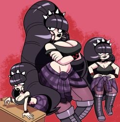 1female 1girl 1girls adult adult_female aged_up ass bangs big_ass big_breasts boobs breasts breasts_bigger_than_head disney female female_only gravity_falls hairband hoop_earrings hourglass_figure hourglass_figured_female huge_ass light-skinned_female light_skin lips long_hair long_hair_female long_legs pacifica_northwest purple_dress superspoe teasing thick thick_ass thick_hips thick_legs thick_thighs wide_hips woman goth goth_girl goth_makeup gothified boots lace-up_boots brunette brunette_hair brunette_female brunette-haired_female spiked_hairband pentagram_earrings pentagram tanktop black_lipstick black_lips checkered_skirt lollipop