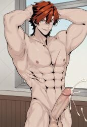 1guy 1male abs ai_generated alex_(dead_crow's_gaze) bara bara_body biceps big_balls big_penis dead_crow's_gaze erect_cock erect_penis erection gay gay_male grey_eyes guy homosexual homosexual_male huge_balls huge_cock huge_penis ia_generated male male_focus male_only manwha muscles muscular muscular_body muscular_male nude pecs pectorals red_hair scar