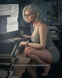 1female 1females 1girls 3d 3d_(artwork) 3d_artwork 3d_model 3d_render 3dcg 3dx ai_generated barefoot big_breasts blonde-haired_female blonde_female blonde_hair blonde_hair_female bob_cut bobcut breasts capcom caucasian caucasian_female chair cleavage clothing computer computer_keyboard computer_monitor computer_mouse computer_screen crouching crouching_female curvaceous_body curvaceous_female curvaceous_figure curvaceous_hips curvaceous_thighs curves curvy curvy_body curvy_female curvy_figure curvy_hips dark_room desk desktop electronics eyewear fair-skinned_female fair_skin fbi fbi_agent feet female female_only fit fit_female girl glasses grace_ashcroft grace_ashcroft_(fbi_outfit) grace_ashcroft_(julia_pratt) gray_eyes heels human legs light-skinned_female light_skin looking_at_screen medium_hair office pale-skinned_female pale_skin platinum_blonde platinum_blonde_hair platinum_hair render rendered renderiox resident_evil resident_evil_9:_requiem sitting sitting_on_chair solo solo_female solo_focus thick thick_hips thick_legs thick_thighs thighs underwear voluptuous voluptuous_body voluptuous_breasts voluptuous_female wavy_hair white_girl white_woman