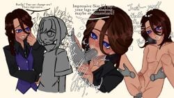 the_kid_at_the_back jericho_ichabod male yaoi penetration sucking sucking_penis heart-shaped_pupils blue_eyes brown_hair brown_skin grey_body grey_hair sex praise breath moaning pegging holding_leg looking_at_partner viewed_from_above