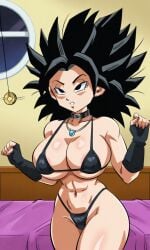 ai_generated big_breasts bikini bikini_bottom bikini_top black_bikini black_eyes black_gloves black_hair brainwashing caulifla collarbone confused confused_expression confused_look dragon_ball dragon_ball_super empty_eyes fingerless_gloves huge_ass huge_breasts hypnosis hypnotized hypnotized_eyes large_breasts mind_control necklace night_sky opera_gloves pendulum pixai room saiyan saiyan_female saiyan_girl utter_domination window